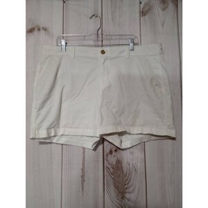 Old Navy Womens White Cotton Blend Casual Everyday Shorts Size 16‎ Regular